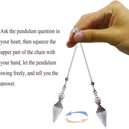 Crystal Healing Stone Quartz Pendulums Spiritual Hexagonal Pointed Resin Witchcraft Supplies Balancing Accessories Divination