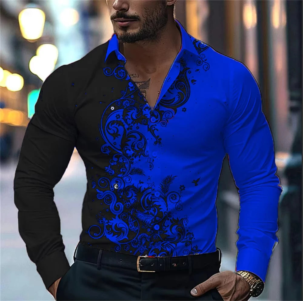 Men’s Casual Long Sleeve Button‑Up
