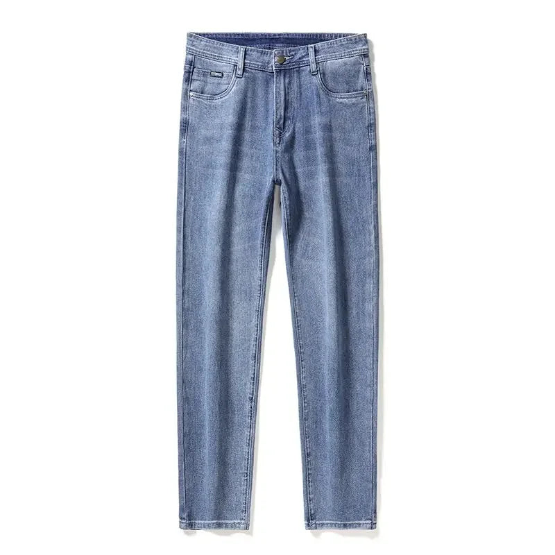 Autumn Winter New Men's Micro Elastic Straight Leg Denim Pants with Shape Skin Friendly Business Men's Pants in Multiple Sizes