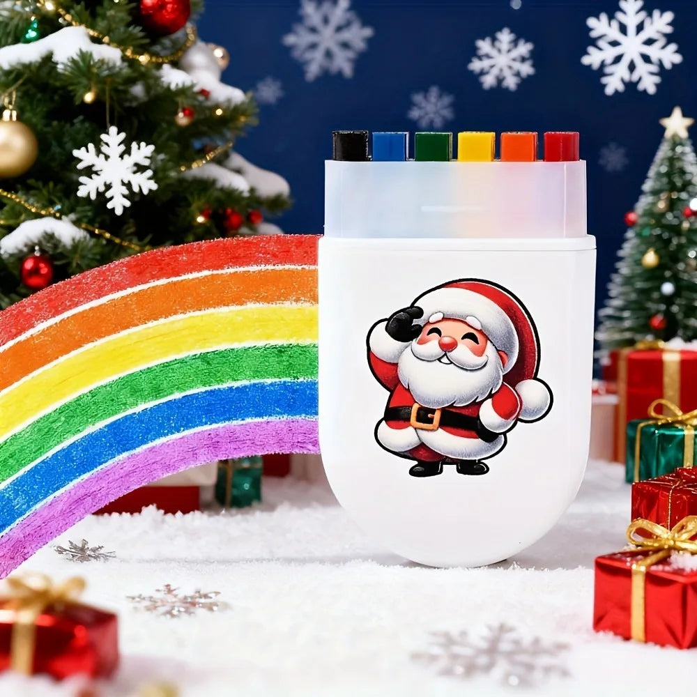 2 Pcs Rainbow Crayon Paint Color Set - Birthday Party Colorful Theme Oil Pastel Accessories, Family Christmas Halloween Gift