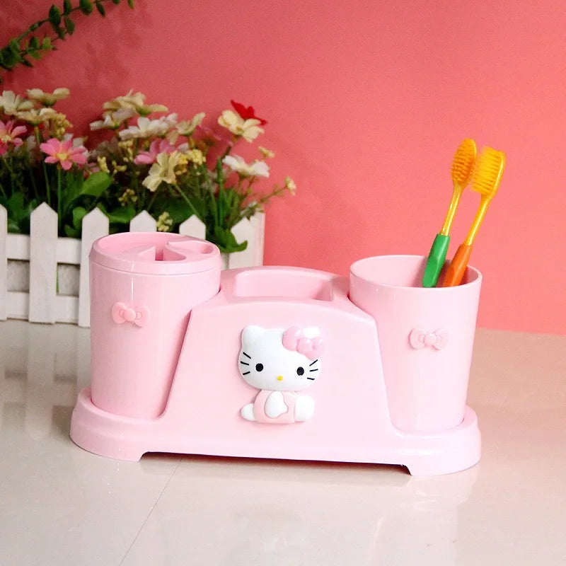 Sanrio Hello kittyMy melody creative home cartoon bathroom tooth cup toothbrush couple set mouthwash cup washing storage box