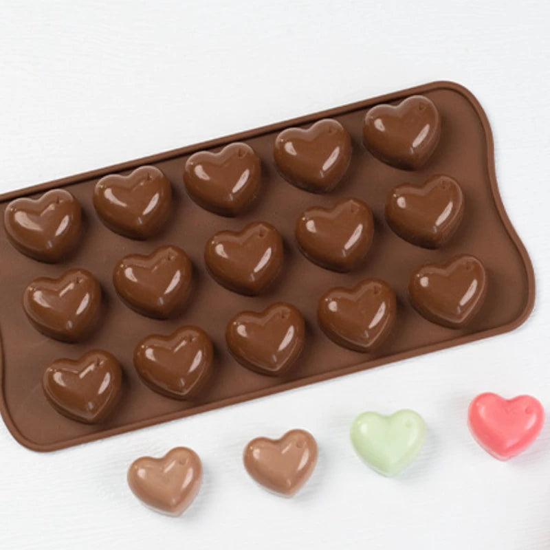 Multi Size Love Silicone Chocolate Mold Heart Candy Jelly Baking Set Ice Cake Mould Candle Soap Making Set Valentine's Day Gifts