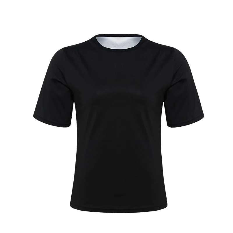 Neoprene Black Sweat Sauna Shapewear T-Shirt for Women