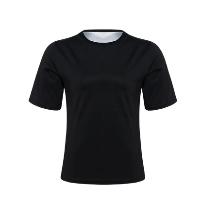 Neoprene Black Sweat Sauna Shapewear T-Shirt for Women