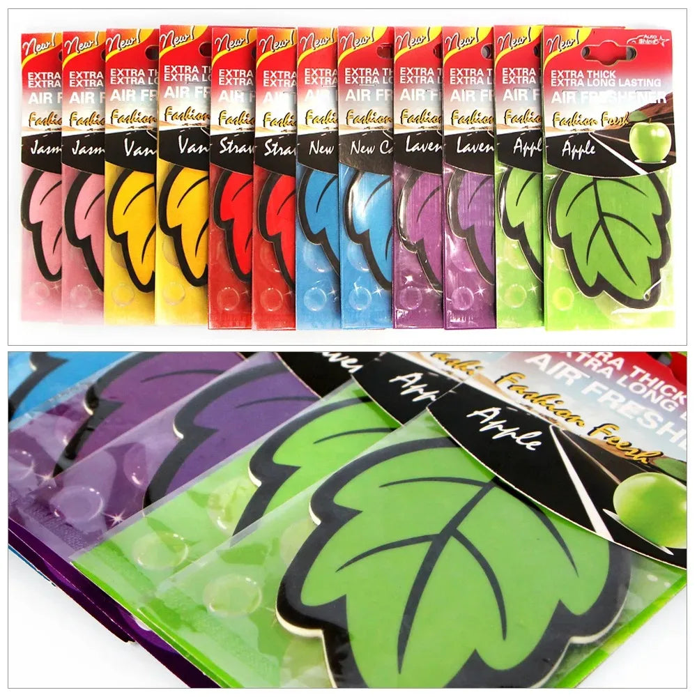 3-60 pieces Car Air Freshener, Natural Scented Tea Paper, Hanging Perfume Fragrance, Leaf Shape, Car Accessories, Interior.