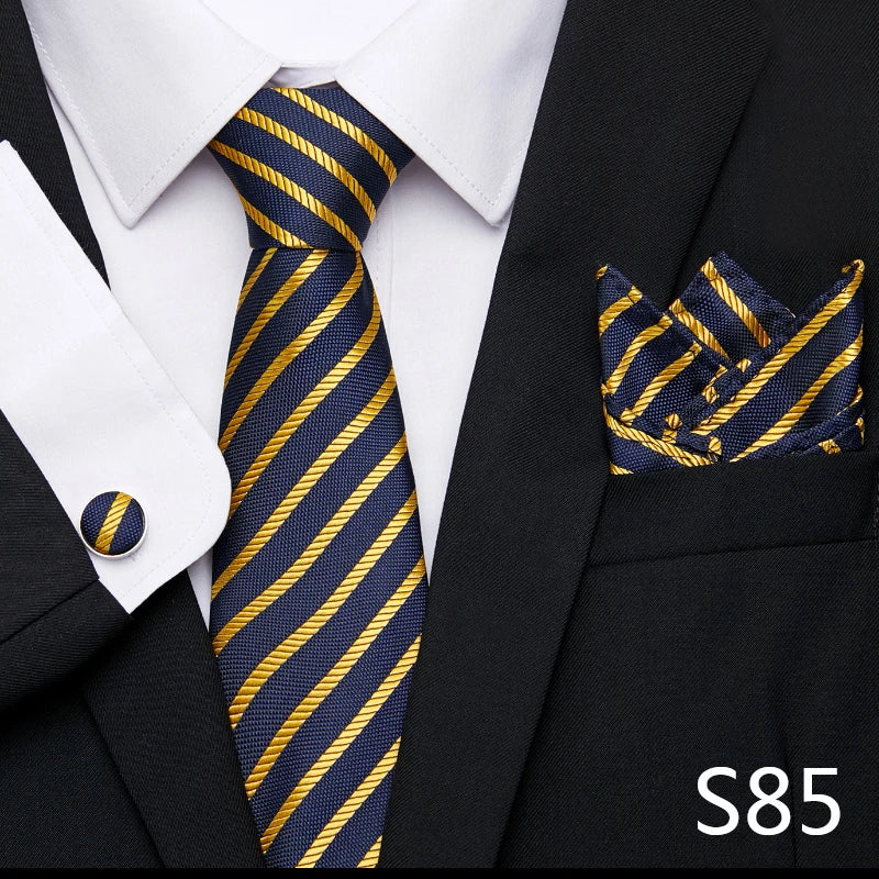 Tie Pocket Squares Cufflink Necktie Set