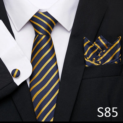 Tie Pocket Squares Cufflink Necktie Set