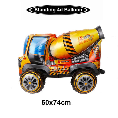 1pc Large Transportation Balloon Racing Balloon Fire Truck Ambulance School Bus Excavator Motorcycle Balloon for Boys Birthday