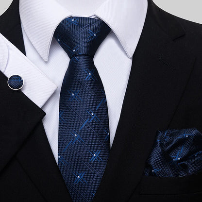 Necktie Pocket Squares Cufflink Set