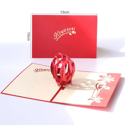 3D Pop Up Flower Greeting Cards Wedding Card Anniversary Thanksgiving Valentines Day Birthday Gift Thank You Card Handmade Cards