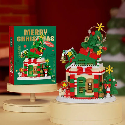 Christmas Micro Building Block Series Santa Claus Reindeer Puzzle Assembling Bricks Table Decoration