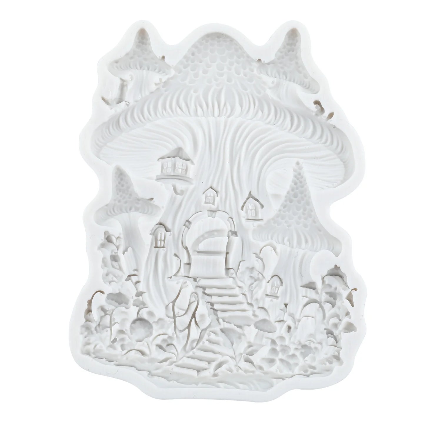 Mushroom Castle Silicone Molds Mushroom Fondant Cake Decorating Tools Cupcake Topper Chocolate Candy Resin Mold