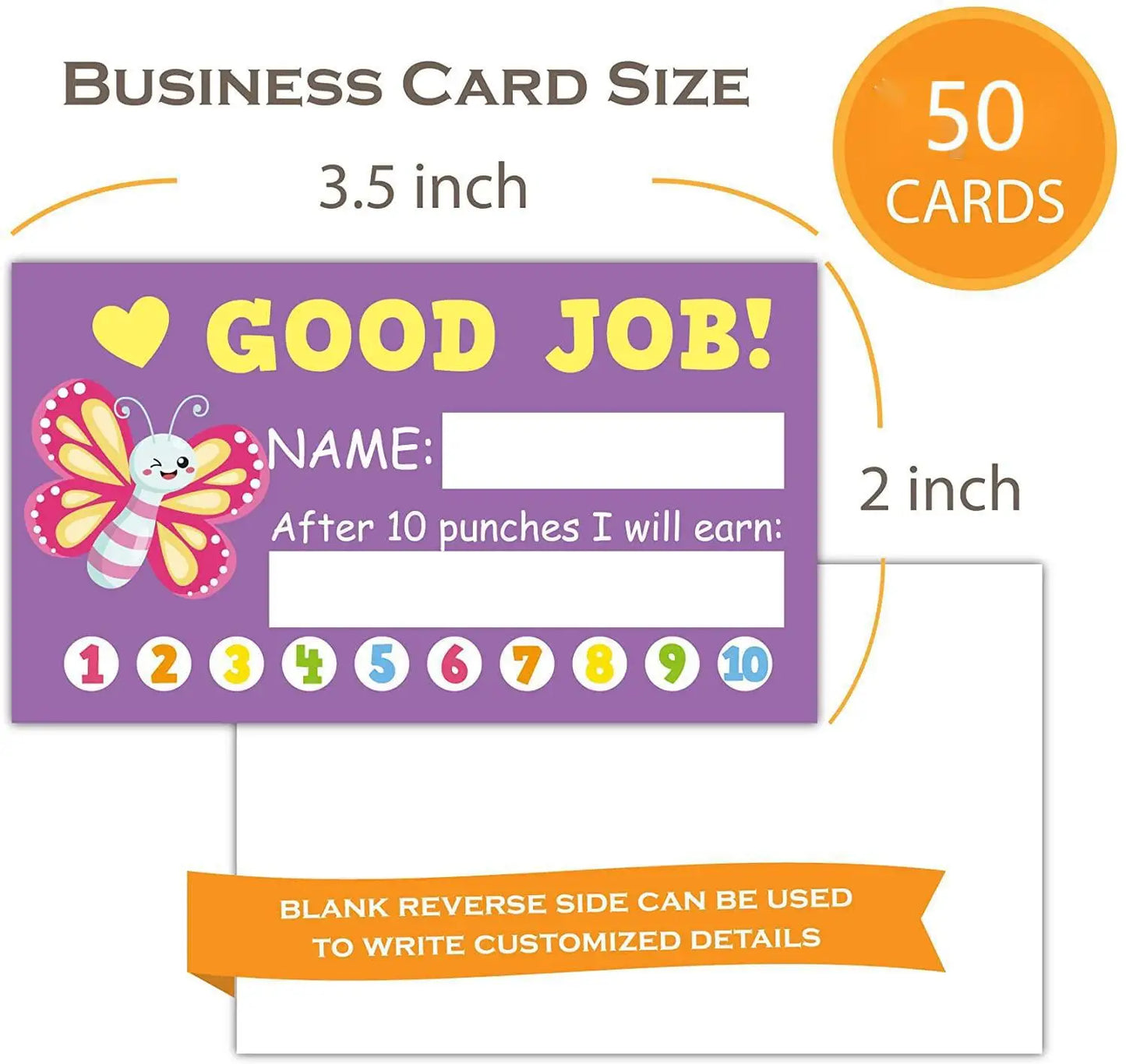 50Pcs Cartoon Kids Reward Incentive Punch Cards For Teacher