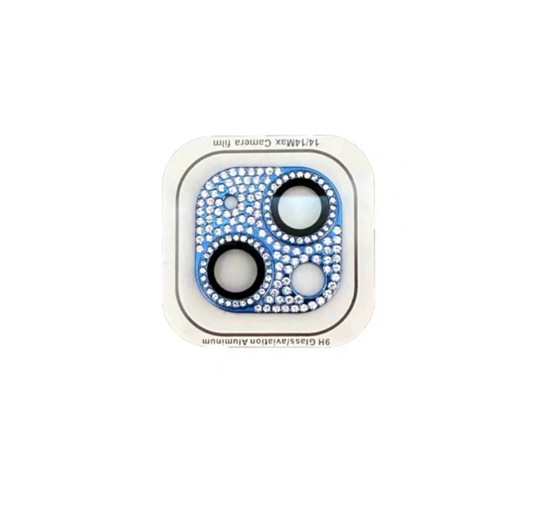 Luxury Camera Lens Film for IPhone 12/ 13/14 /15 Pro Max Mini 14 Plus Metal Glitter Diamond