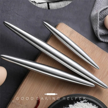 Rolling Pin Stainless Steel 18/24/30cm Kitchen Utensils Dough Bake Pizza Noodles Cookie Dumplings Making Non-stick Baking Tools
