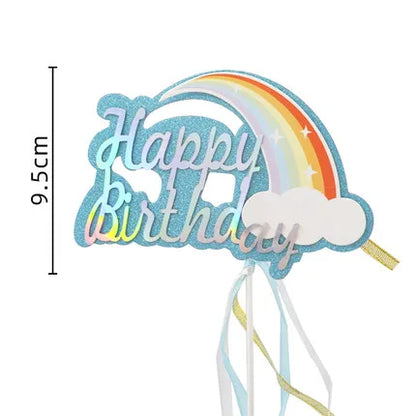 Smiling Face Cloud Rainbow Cake Topper Birthday Cake Baby Shower Kids Christening Birthday Party Wedding Cake Topper Decoratings