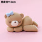 Cute Bear Ornament Cake Topper Pink Blue Cartoon Bear Soft Rubber Doll Boy Girl First Birthday Party Cake Decoration Baby Shower