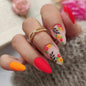 24pcs Full Cover Long False Press On Nails With Designs Light Green Stripe Gradient