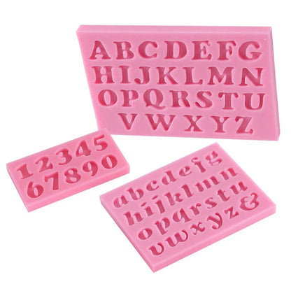 3pcs/set Number Letter Shape Silicone Mold Cake Decoration 3D Food Grade Soap Chocolate Moulds