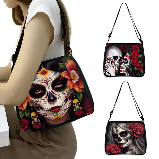 Day of the Dead Skull Crossbody – Mexico Print Messenger Bag for Travel & Everyday Use