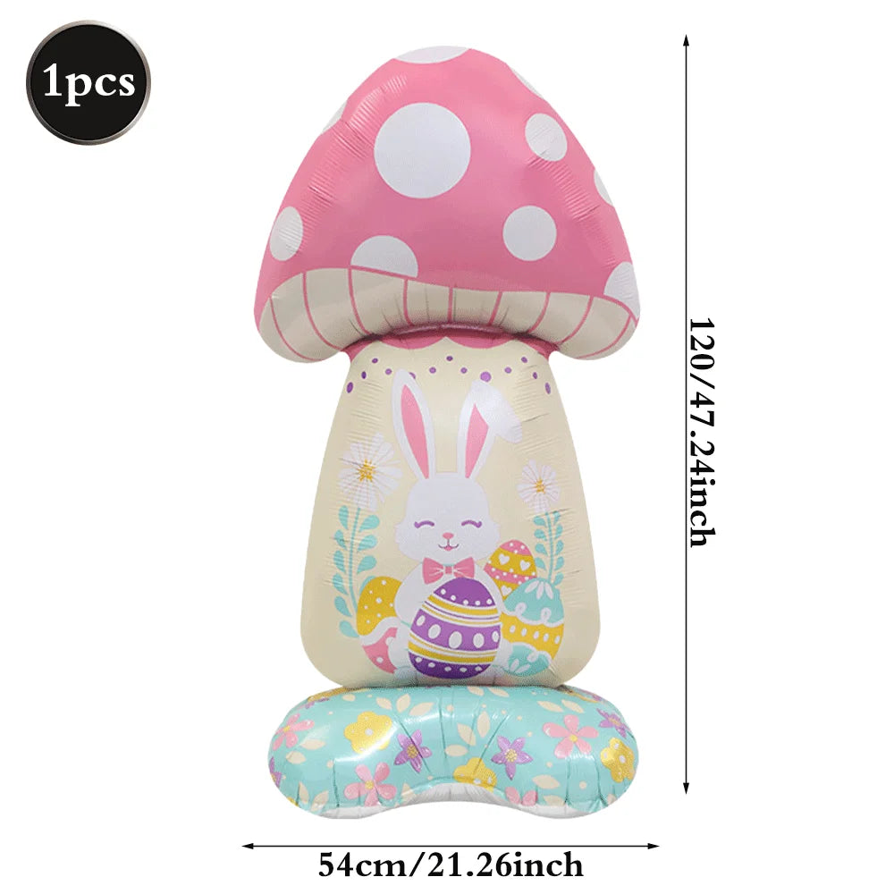 3D Standing Easter Foil Balloon Giant Rabbit Carrot Chick Egg Balloons Easter Party Decoration Kids Gift Air Filled Garden Decor