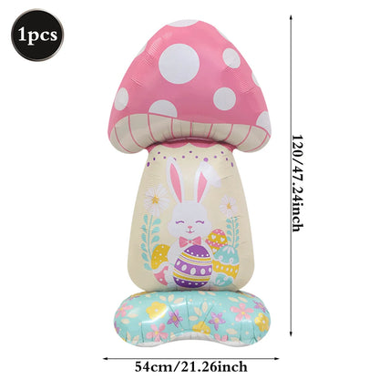 3D Standing Easter Foil Balloon Giant Rabbit Carrot Chick Egg Balloons Easter Party Decoration Kids Gift Air Filled Garden Decor