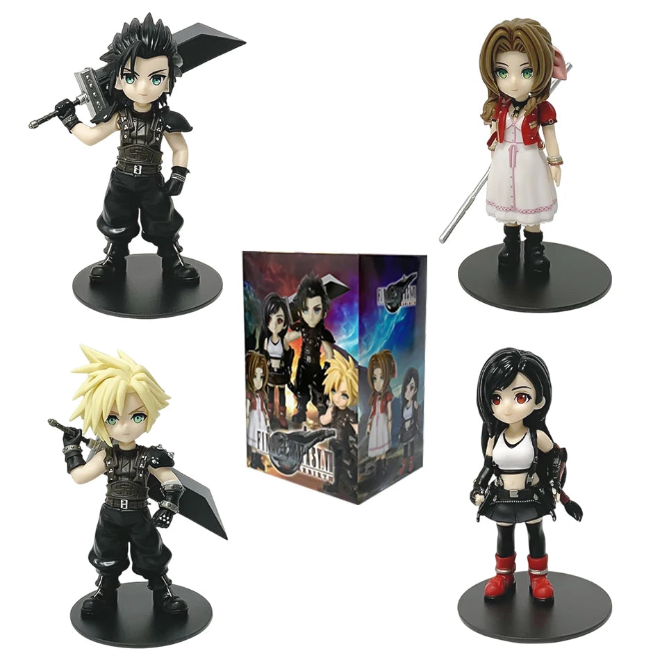 11-12cm Anime Cloud Strife Tifa Lockhart Aerith Gainsborough Zack·Fair Figure Model PVC Toy Desktop Collection Accessories Gift