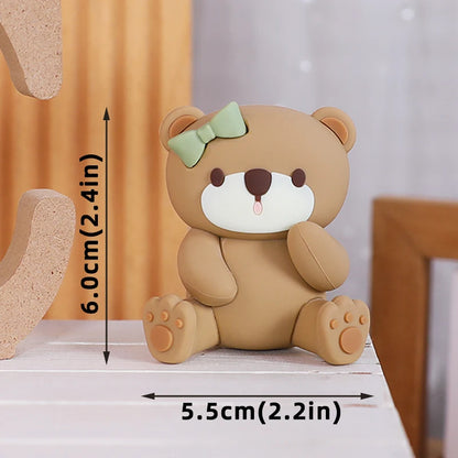 New Hot Air Balloon Cake Decoration Pink Blue Bear Cake Topper for Boy Girl Baby Shower Kids Happy Birthday Party Supplies Gifts