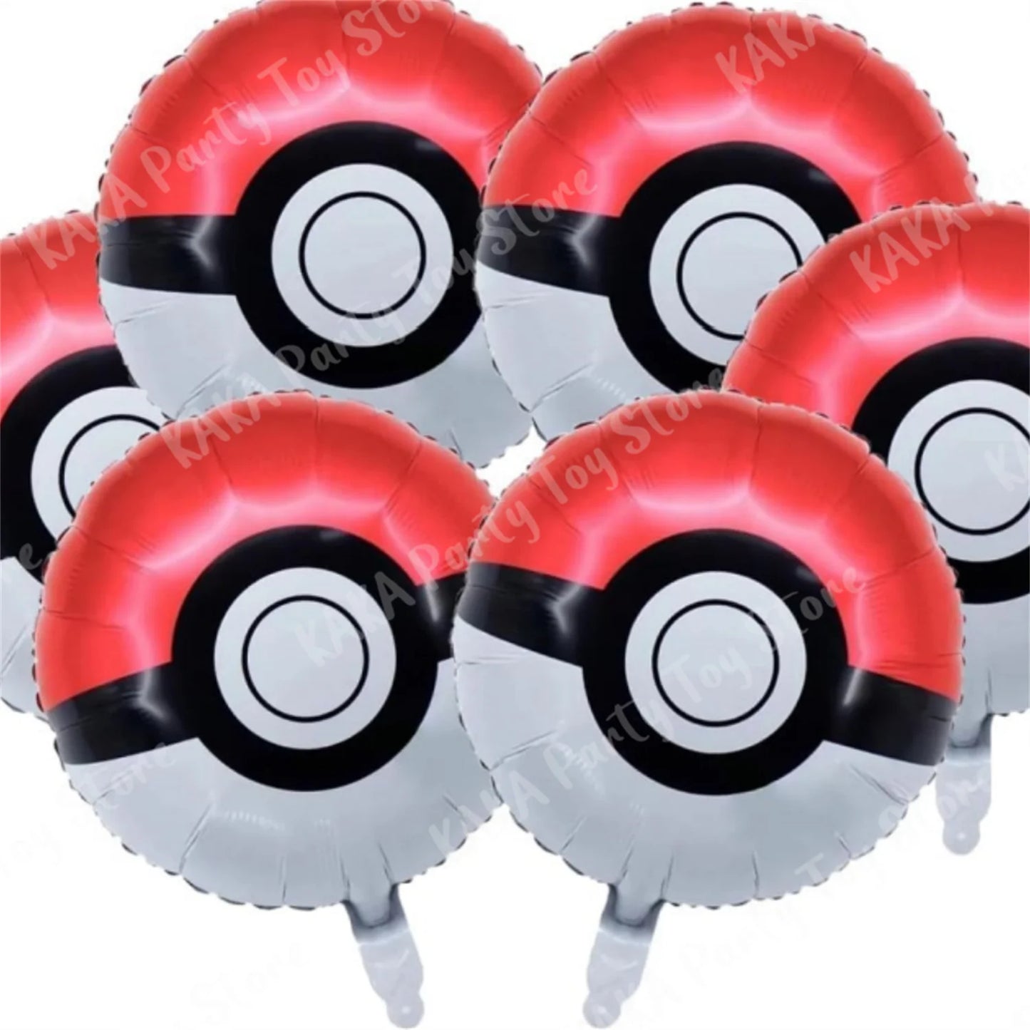 6Pcs Pokemon Birthday Party Balloons Set Pokeball Aluminum Foil Ballons Decoration Supplies For Baby Shower Kids Boys Toys Gifts