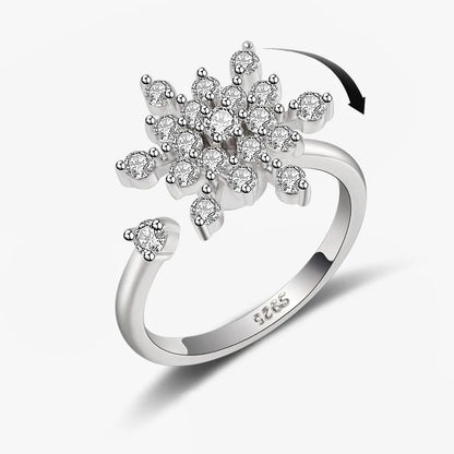 Fidget Spinner Ring Anxiety for Women Multiple Crystal Flower Eye Butterfly Animal Ring Rotate Anti Stress Wedding Jewerly