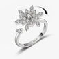 Fidget Spinner Ring Anxiety for Women Multiple Crystal Flower Eye Butterfly Animal Ring Rotate Anti Stress Wedding Jewerly