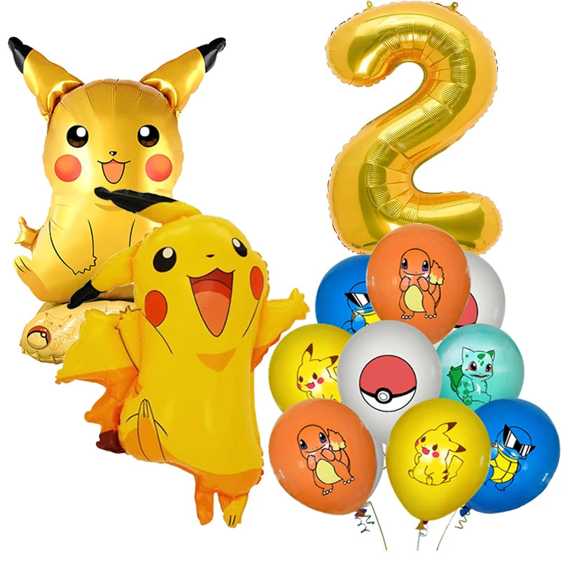 Pokémon birthday party decoration Balloon Disposable Tableware Tablecloth Straws Cup Plates Baby Shower Supplies