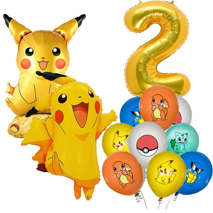 Pokémon birthday party decoration Balloon Disposable Tableware Tablecloth Straws Cup Plates Baby Shower Supplies