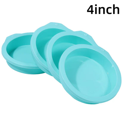 FAIS DU 2-8pcs Silicone Cake Pan 4/6/8inch Round Cake Layer Set Silicone Bakeware Mold for Baking Tools Rainbow Cake and Mousse
