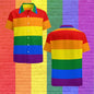 Men’s Rainbow Hawaiian Shirt – Short Sleeve Lapel Beach Top