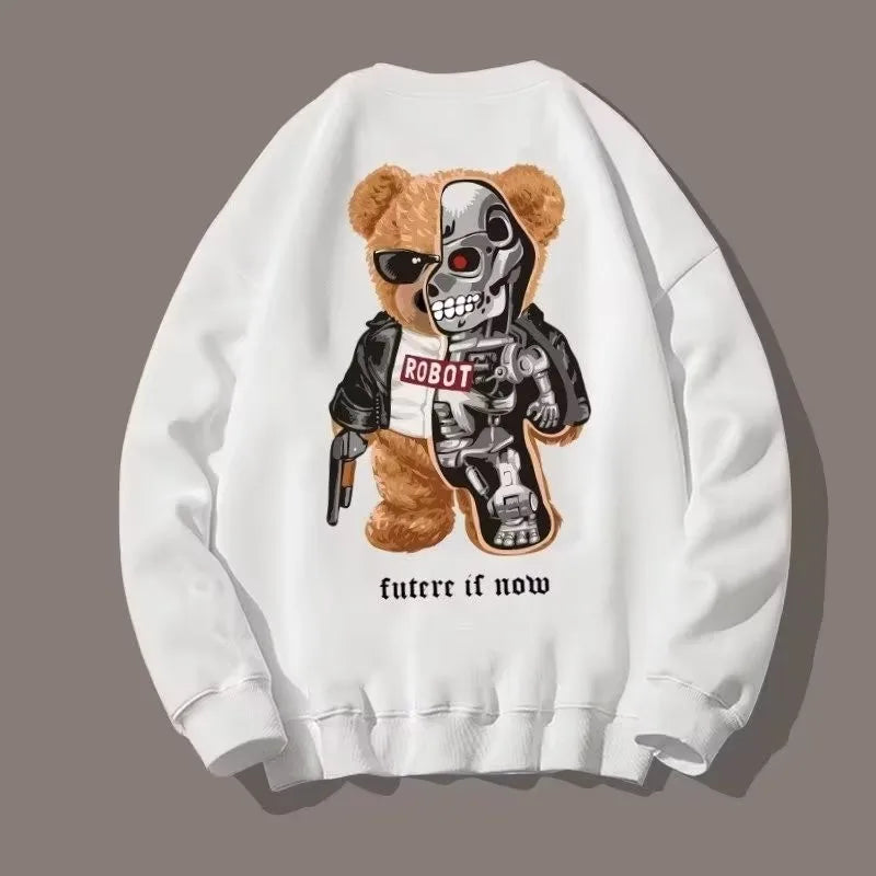 Mens Oversized Sweatshirts Steel Muppet Bear Print
