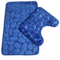 Set of 3 Bathroom Bath Mat Set  Soft Non Slip or 2PCS Cobblestone Absorbent Bathroom Mat Rug Carpets and Toilet Lid