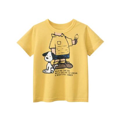 2-8 Years Summer Children Boys T-shirts Cartoon Printed Letter Baby Boy Short Sleeve Tops Kids T Shirts Toddler Clothes
