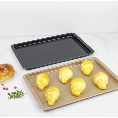 14‑Inch Black Carbon Steel Baking Tray – Bread, Cookies & Oven Use