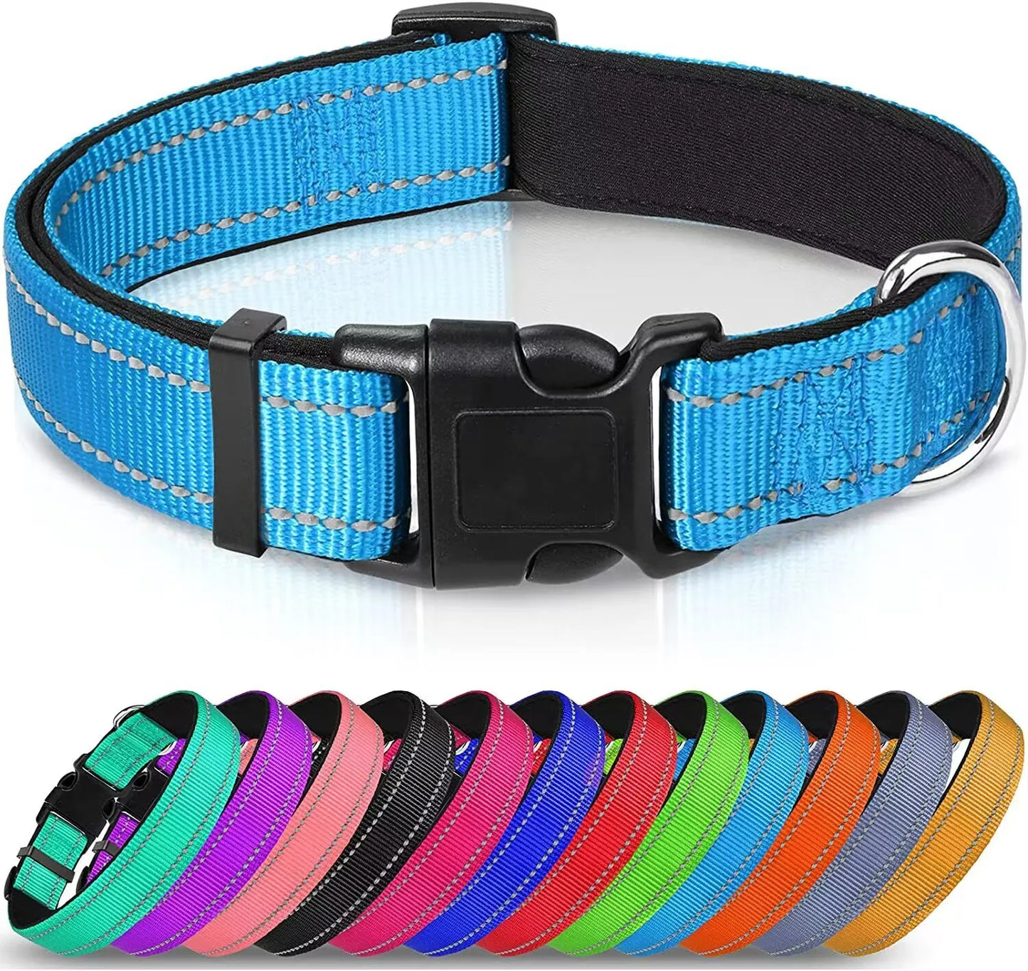 Adjustable Reflective Soft Dog Collar Neck 25-60 Centimeter