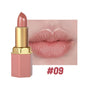 6 Colors Gold Bar Tube Lipstick Matte Texture Pearlescent Glitter Velvet Lipstick Valentine's Day Gift 1PCS