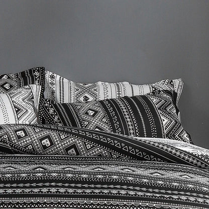 Bohon Paisley Duvet Cover Set Black White Print 3pcs Bedding Sets Luxury Pillow Case Queen and King Size Cotton Bedding Sets