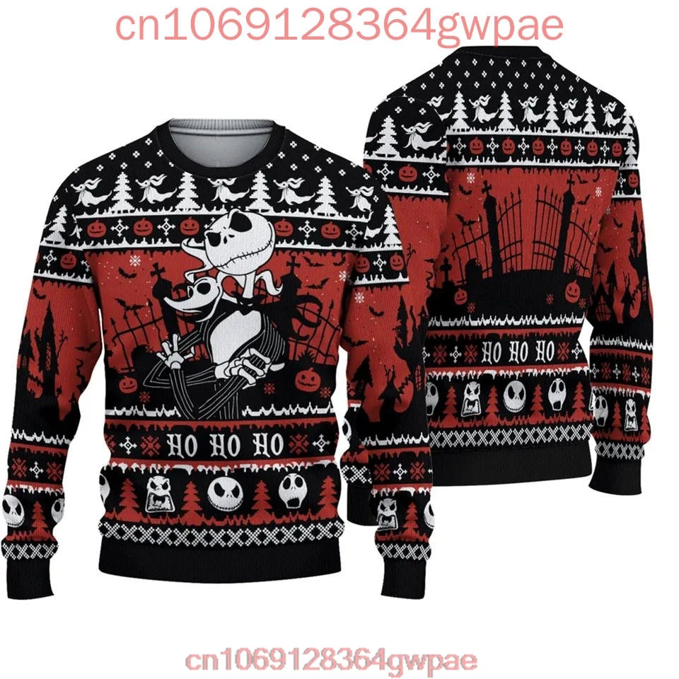 Jack Skellington and Sally Ugly Sweater Men's Women's Tops The Nightmare Before Christmas Ugly Christmas Sweater