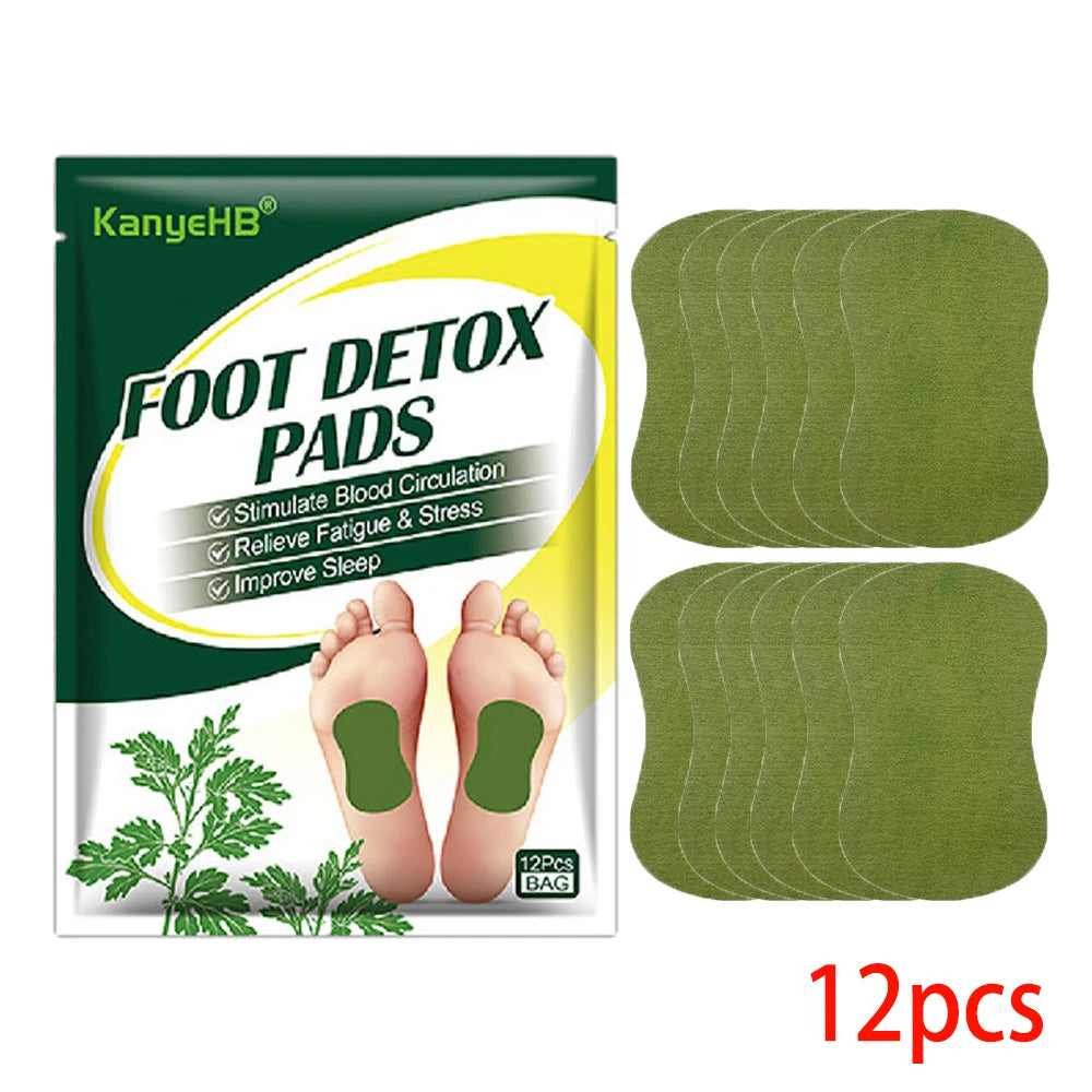 12/24PCS Herbal Detox Foot Patches – Natural Wormwood Pads for Stress Relief & Body Cleansing
