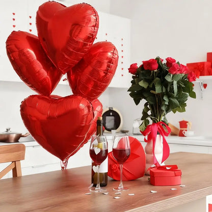Heart-shaped Balloons 63inch Giant Foil Balloon Bright Pink Red Romantic Wedding Night Valentine's Day Anniversary Party Decor