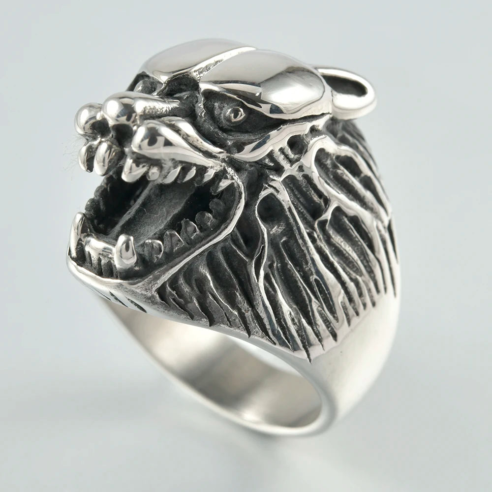 1PC Stainless Steel Vintage Punk Skull Cross Eagle Mens Ring Finger Jewelry Hip Hop Rock Culture Ring Unisex Male Party Ring