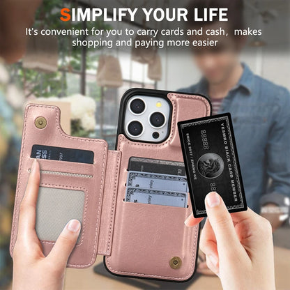 Magnetic Wallet Case for iPhone – Solid‑Color Leather Cover with Double Buckle, RFID‑Blocking Card Holder (iPhone 15/14/13/12/11, XR, XS, SE2, 8, 7)