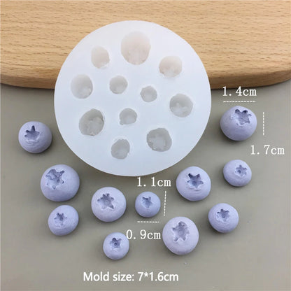 Simulation Fruit Candle Silicone Mold 3D Blueberry Raspberry Shaped Fondant Mould DIY Chocolate Baking Mold Cake Decorating Tool