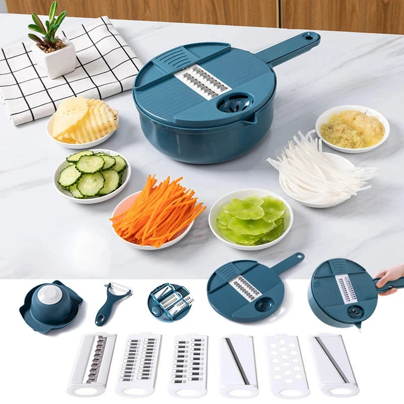 9 in 1 Vegetable Cutter Multi-Functional Potatoes Manually Cut Shred Slicer Grater Kitchenware Acceesories Tools