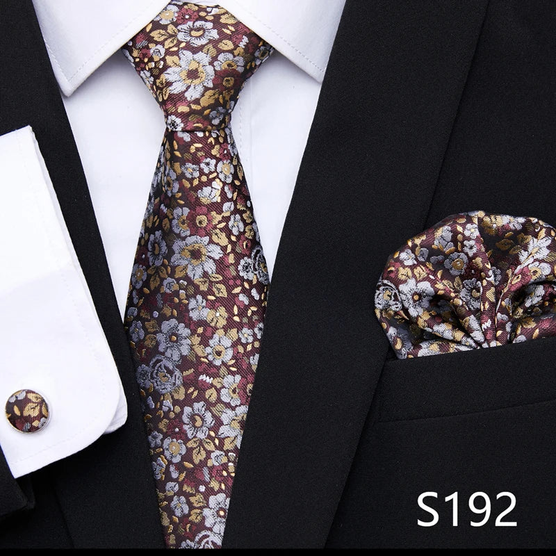 Tie Pocket Squares Cufflink Necktie Set